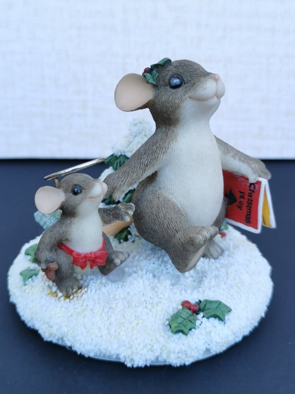 Fitz & Floyd Charming Tails My Little Angel Figurine Mice Mouse Christmas Tree